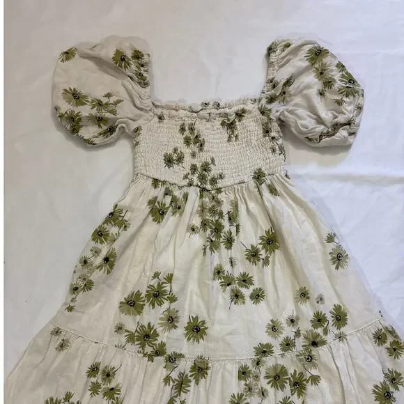 Abercrombie & Fitch Womens XS Petite Dede Emily Flowy Linen Blend Midi Dress - Picture 3 of 10